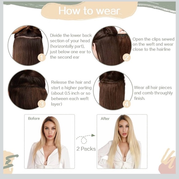 Luxurious Blonde Wavy 18 inch Hair Extensions 100% Remy Human Hair - Picture 6 of 10